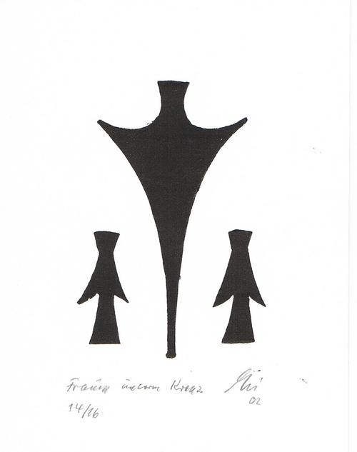 Franz Grickschat - Franz Grickschat - Linolschnitt - Frauen unterm Kreuz - signiert kopen? Bied vanaf 39!