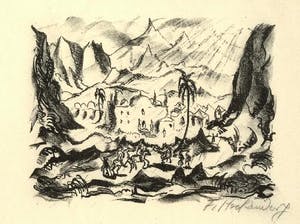 Franz Heckendorf - Franz Heckendorf Nr.4 Orientalische Landschaft Signierte Lithographie kopen? Bied vanaf 270!