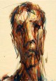 Max Uhlig - 'Frauenkopf' - Aquarell/Kohle aus 1986, handsigniert verkocht voor € 1400!