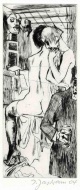 Inge JASTRAM - FRAUENLIEBE - Weibliche AKTE im ATELIER - Handsignierte OriginalRadierung der KLEMKE-Schülerin 2004 verkocht voor € 39!