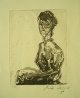Rudi Lesser - Frauenportrait, Radierung von 1950, handsigniert verkocht voor € 80!