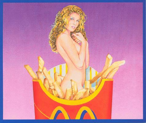 Mel Ramos - Fräulein French Fries (McDonald's) nummeriert und signiert verkocht voor € 380!