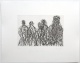 Max Uhlig - Fünf Passanten, Radierung auf Bütten, 1988/1995, signiert, bezeichnet, nummeriert verkocht voor € 120!