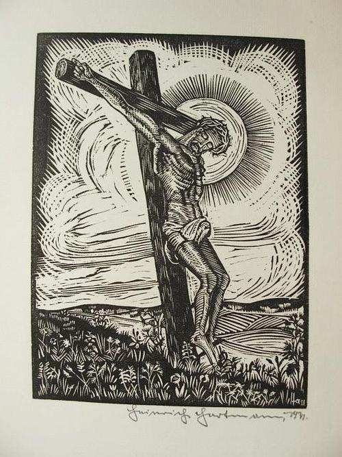 Heinrich Hartmann - Gekreuzigter. Balder-Presse. Signierter Holzschnitt, datiert von 1931 kopen? Bied vanaf 25!