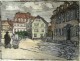 Margarete Geibel - Goethehaus / Goethemuseum Weimar ,Holzschnitt handcoloriert verkocht voor € 90!