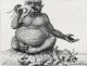 Ernst Reupke - Götze Mammon. Federzeichnung, 1916. verkocht voor € 130!