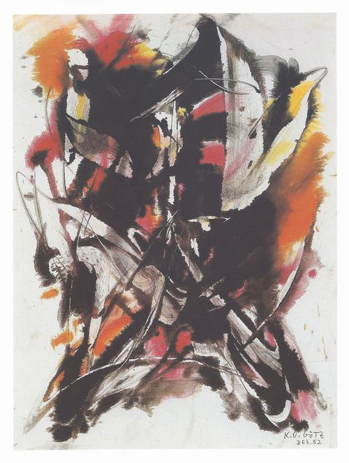 Karl Otto Gotz - GRAFIK von 1991, farbiger Offsetdruck von MOURLOT, Paris verkocht voor € 48!