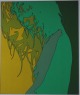 Werner Berges - GREEN ANGEL - SERIGRAPHIE 1974 signiert . Probedruck verkocht voor € 250!