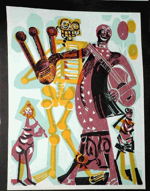 H.A.P. Grieshaber - Grieshaber HAP 17 hochwertige Drucke aus dem Basler Totentanz verkocht voor € 51!