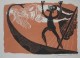 Karl-Heinz Hansen-Bahia - Großer handsignierter Farbholzschnitt Odysseus 1975 verkocht voor € 60!