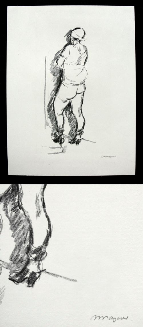 Wilhelm Wagner - Halbakt. signierte Lithographie, 1916. verkocht voor € 100!