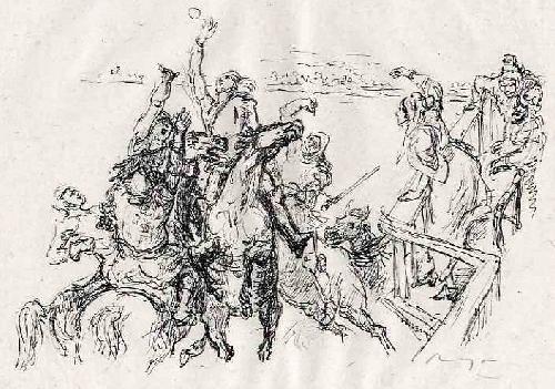 Max Slevogt - Handsignierte OriginalLithographie zu GRIMMs - Der EISENHANS 1920 auf feinstem handgerissenem Bütten verkocht voor € 65!