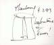 Marie-Jo Lafontaine - handsignierte und mit 4.2.93 datierte Zeichnung mit Filzstift auf Karton ca. 24 x 20 cm verkocht voor € 90!