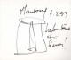 Marie-Jo Lafontaine - handsignierte und mit 4.2.93 datierte Zeichnung mit Filzstift auf Karton ca. 24 x 20 cm verkocht voor € 90!