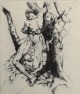 Willy Jaeckel - Heiliger Sebastian (I). Radierung, um 1915-20. verkocht voor € 270!