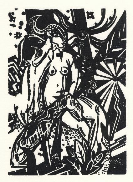 Heinrich Campendonk - Heinrich Campendonk,Original-Holzschnitt, Akt 1916 verkocht voor € 40!