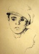 Hermann Struck - Hermann Struck, Jüdischer Knabe, Original-Kreide-Lithographie von 1918 verkocht voor € 35!
