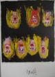 Georg Baselitz - hochwertiger farbiger Offset-Druck, Motiv "Sieben mal Paula, 1987/88&quot;, handsigniert verkocht voor € 200!