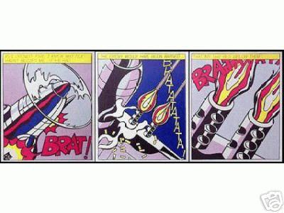 Roy Lichtenstein - Hochwertiger Kunstdruck. Triptychon "As I opened Fire" verkocht voor € 60!