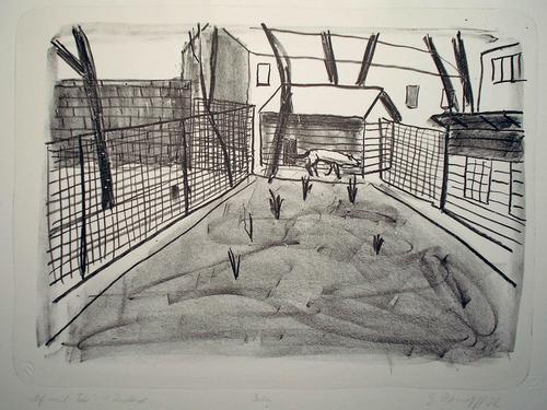 Gudrun Petersdorff - Hof mit Tier, Lithografie 1992 kopen? Bied vanaf 52!