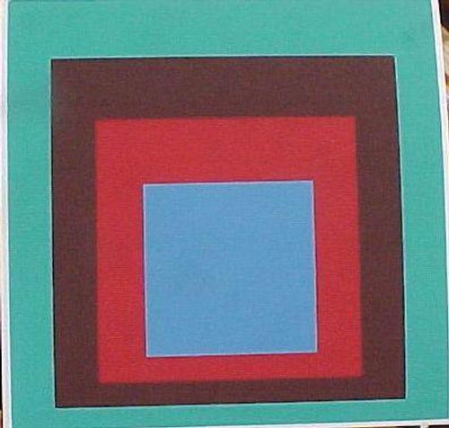 Josef Albers - Hommage to the Square, protected blue, Sergrafie 1957/68 verkocht voor € 40!