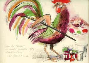 Horst Lemke - Horst Lemke Aquarell Neujahrsgruß signiert verkocht voor € 230!