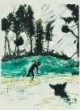 Daniel Richter - Hundewasser, Originallithografie, sign. verkocht voor € 500!