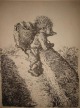 A. Paul Weber - Igel/Rucksack/Blick in die Ferne, Lithografie aus Nachlass verkocht voor € 60!