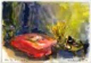 Peter Schunter - INTERIEUR mit BLUMENVASE - Handsigniertes OriginalAquarell des WEST-BERLINER REALISTEN 2010 verkocht voor € 99!