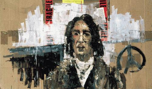 Oliver Jordan - John Lennon Porträt, Siebdruck auf Karton, handsigniert und nummeriert verkocht voor € 195!