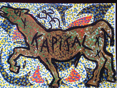 A.R. Penck - Kapital, Pferd, Farboffset, signiert verkocht voor € 99!