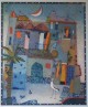 Jutta Votteler - Kleiner Storchenpalast, Farbradierung 2002 verkocht voor € 245!