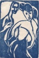 Christan Rohlfs - KLEINES PAAR, Originalholzschnitt von 1915 verkocht voor € 50!