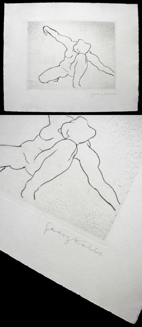 Georg Kolbe - Kniender weiblicher Akt (Ruf der Erde). signierte Radierung, 1933. kopen? Bied vanaf 1000!