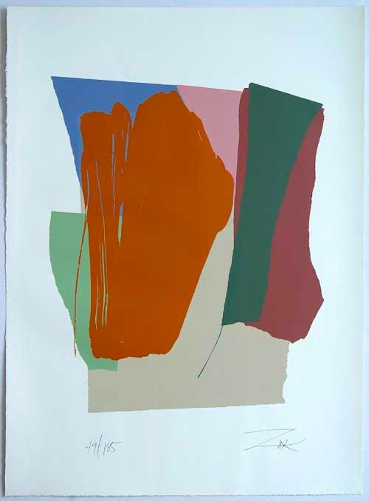 Larry Zox - Komposition 8 - große, ausdrucksstarke Farblithographie - handsigniert und nummeriert kopen? Bied vanaf 80!