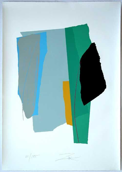Larry Zox - Komposition 9 - große, ausdrucksstarke Farblithographie - handsigniert und nummeriert kopen? Bied vanaf 80!