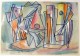 Albert Hennig - Komposition, Aquarell 1973, signiert verkocht voor € 390!