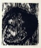 Gustav Kluge - Kopf mit Hand, Holzschnitt auf Japanpapier, 1985 verkocht voor € 35!