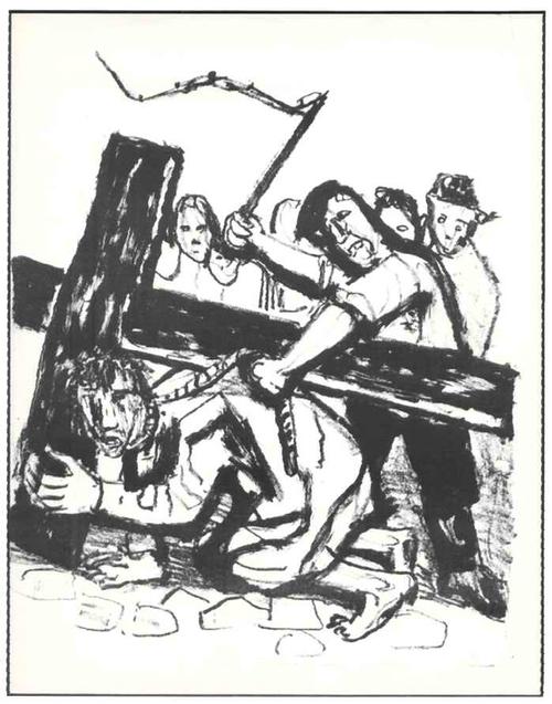 Otto Dix - KREUZTRAGUNG CHRISTI - OriginalLithographie (Handabzug) d.ENTARTETEN DADAisten DRESDENer SEZESSION verkocht voor € 53!