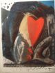 Marcus Lupertz - Kunstdruck Rotes Herz vom Künstler 1990 handsigniert verkocht voor € 60!