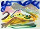 Bernd Zimmer - Landschaft. 1984. Aquarell/Pastellkreide auf Bütten. Signiert/Bezeichnet. Expressive Farbfrische. verkocht voor € 660!