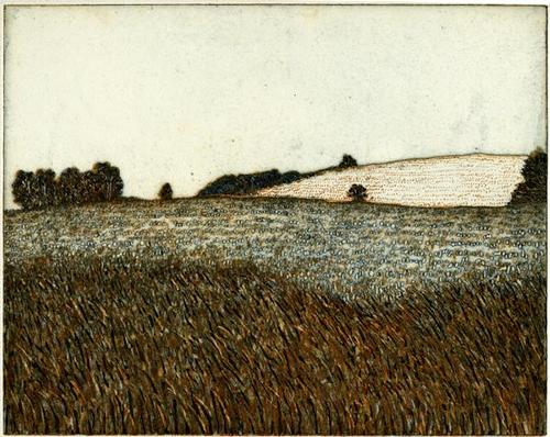 Peter Redeker - Landschaft 79 IIIc, Farbradierung verkocht voor € 140!