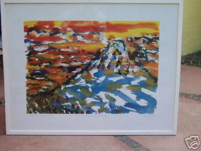 Friedemann Hahn - 'LANDSCHAFT MIT FUJI' ,2001 , handsigniertes e.a. Exemplar RARITÄT verkocht voor € 220!