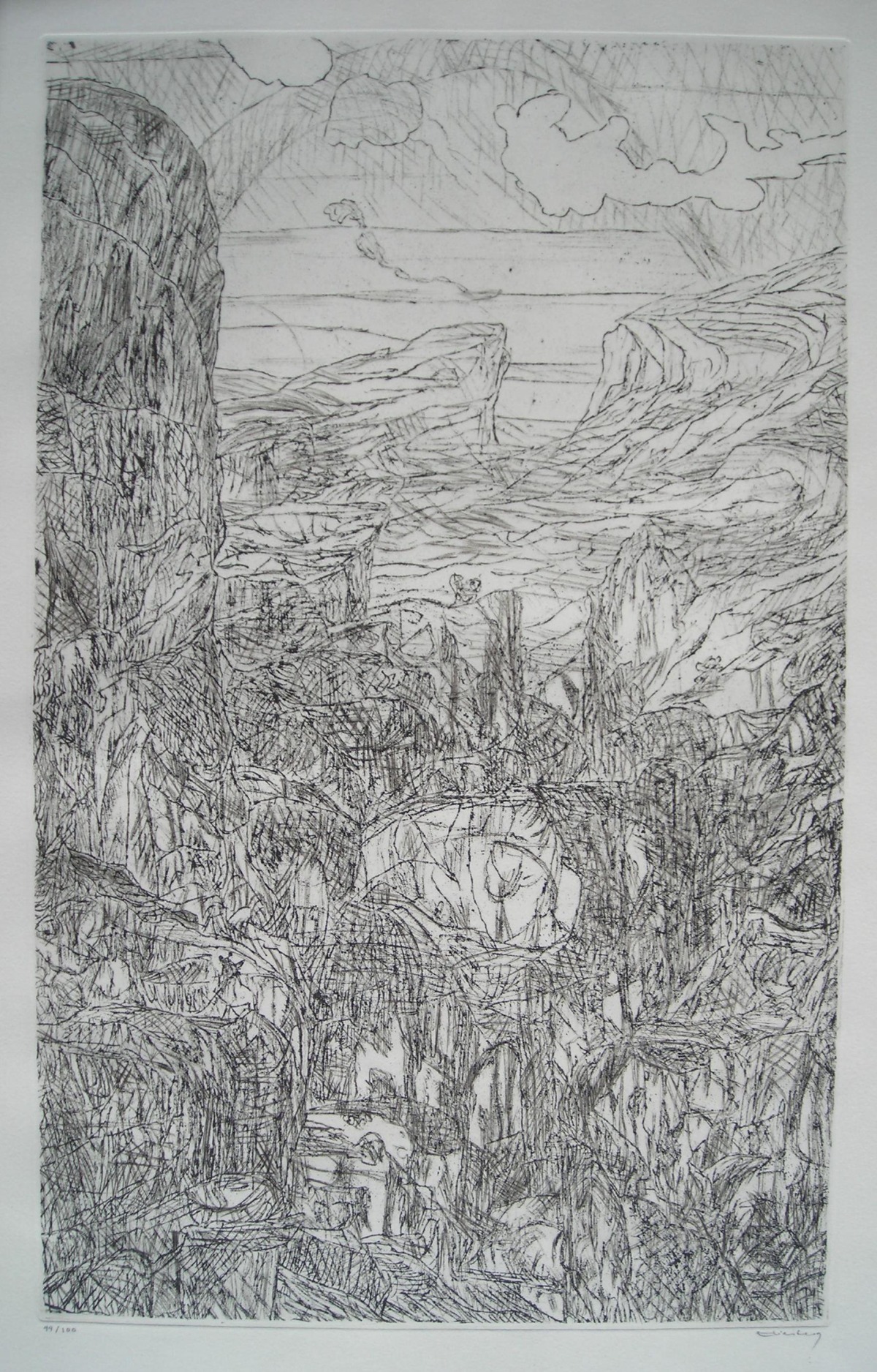 Paul Eliasberg - Landschaft, Radierung, handsign. verkocht voor € 80!