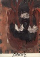 Georg Baselitz - Leinwandbild von 1986 als verkleinerter Kunstdruck im Offsetverfahren, handsigniert verkocht voor € 60!