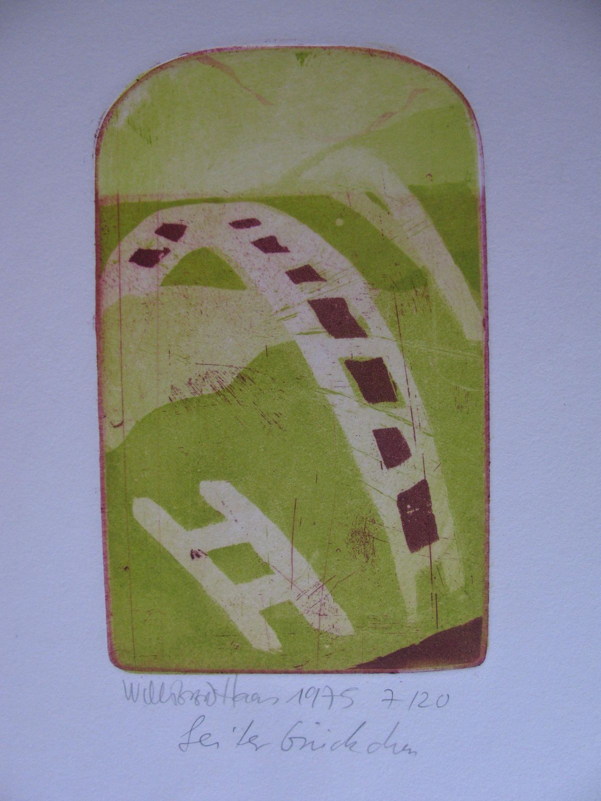 Willibrord Haas - LEITERBRÜCKCHEN . FARBRADIERUNG 1975 signiert verkocht voor € 55!