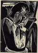 Karl Schmidt-Rottluff - : Lesender Mann (Der Maler Karl-Friederich Brust), Holzschnitt 1922 verkocht voor € 250!
