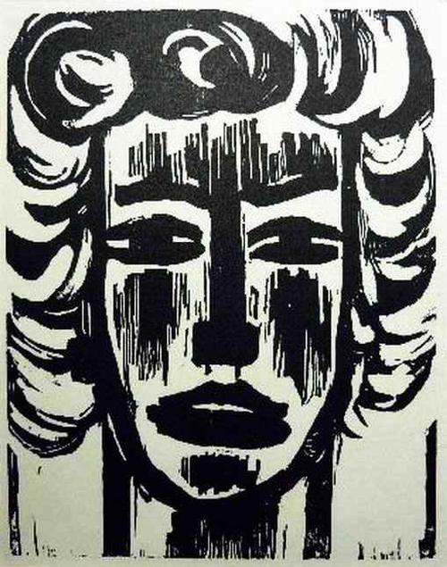 Emil Nolde - LICHTER KOPF 1917 - Späterer Druck im OriginalFormat des ENTARTETEN BRÜCKE EXPRESSIONISTEN aus NOLDE verkocht voor € 72!