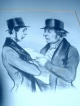 Honore Daumier - Lithografie alt "2 Aktionäre&quot; H. Daumier mit Rahmen (kostenlos) verkocht voor € 85!