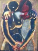 Luigi Coppa - Luigi Coppa, Liebende, 1, Gouache, Unikat, signiert, datiert 70 verkocht voor € 1350!